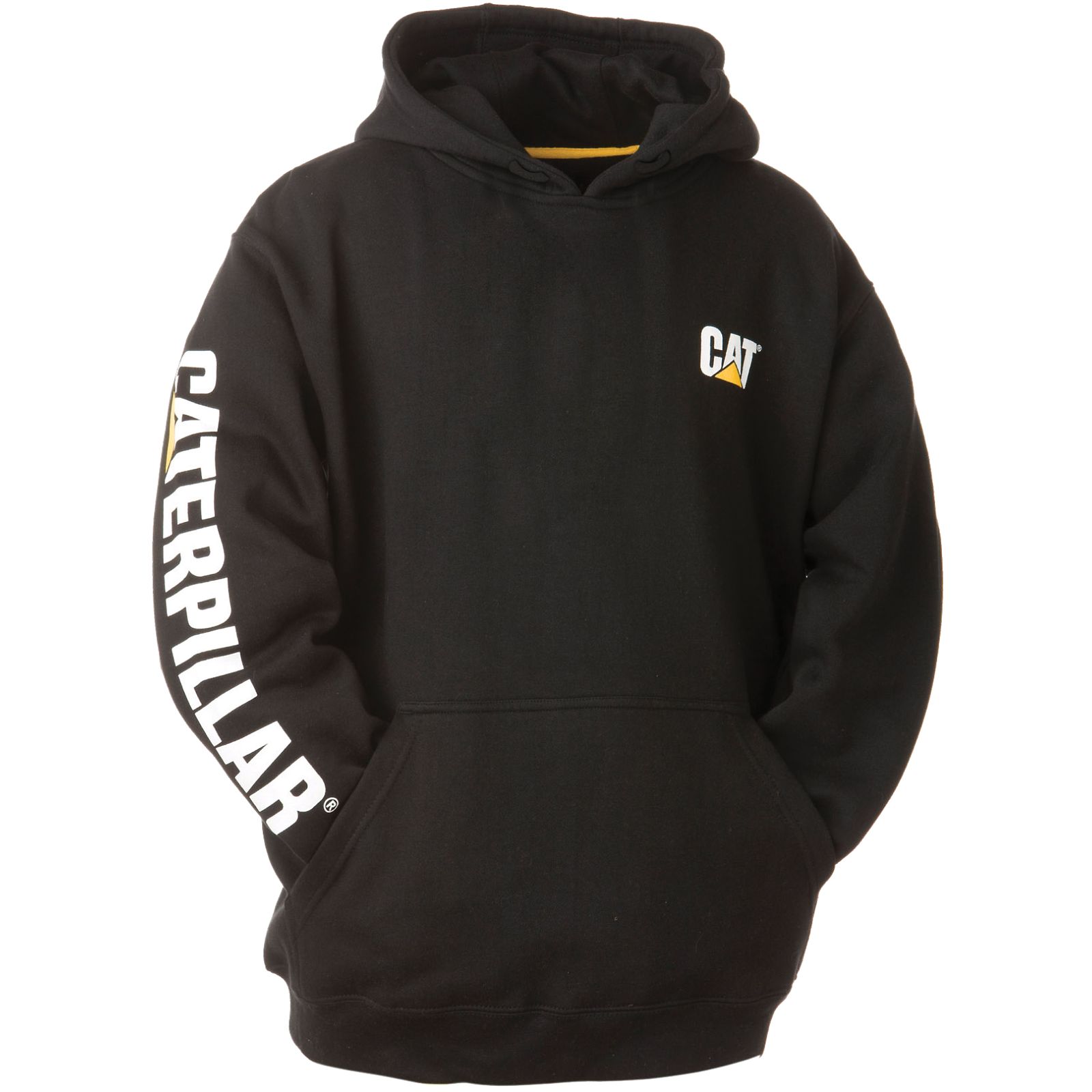 Caterpillar Clothing Lahore - Caterpillar Trademark Banner Mens Hoodies Black (894267-UVD)